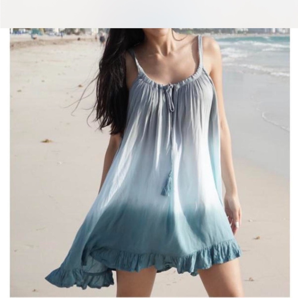 Lani Blue and White Ombre Mini Dress